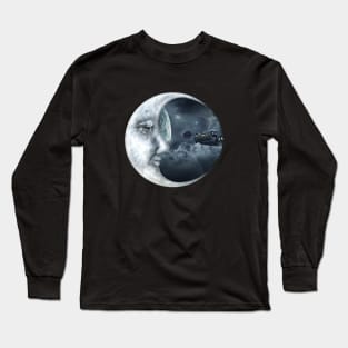 Moon Crescent - Spaceship Long Sleeve T-Shirt